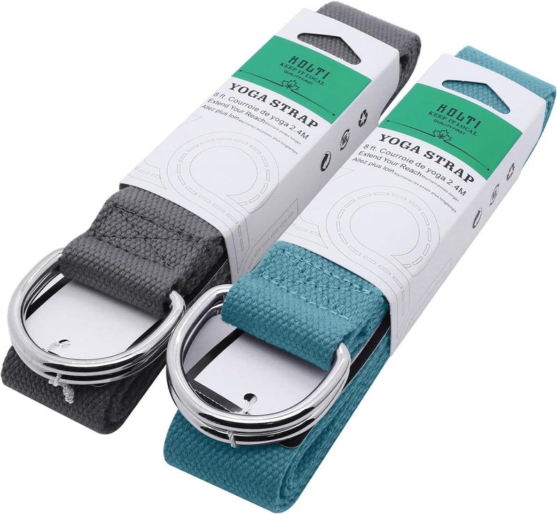 Kolti Yoga Exercise Adjustable Straps 8FT with Durable D-Ring for Pilates & Gym Workouts | Hold Poses, Stretch, Improve Flexibility & Maintain Balance - Image 2